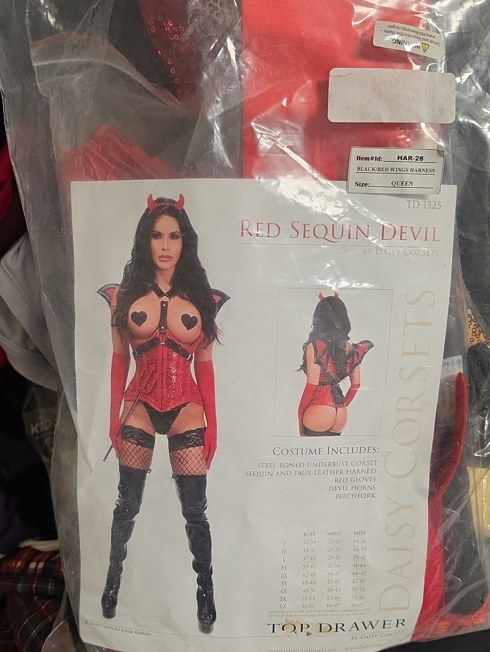 Nwt Daisy Corsets Red Sequin Devil Bandeau Corset Set